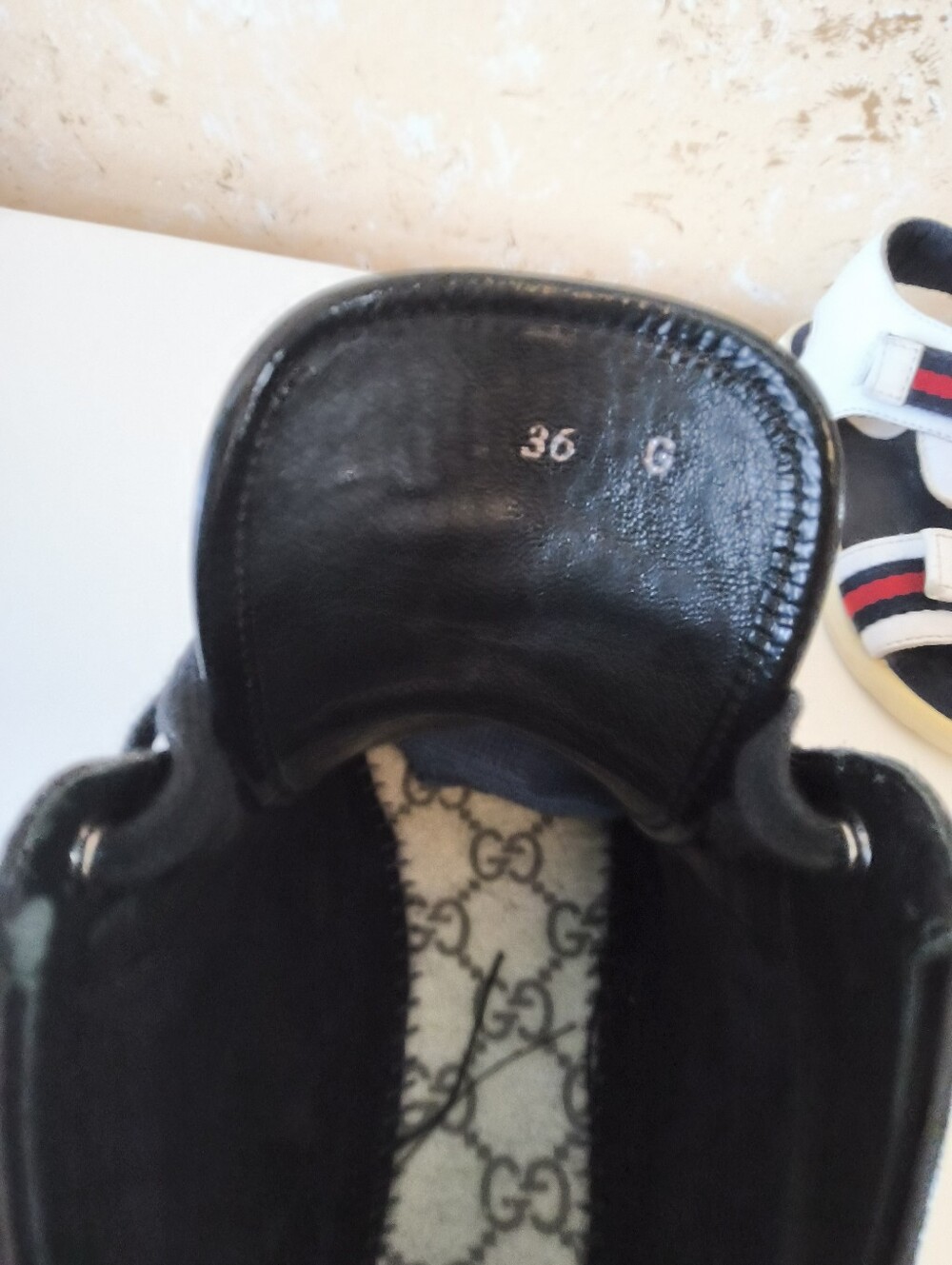 Authentic Gucci Patent Leather High-Top Sneakers Boots EU 36 Black - Picture 12 of 15